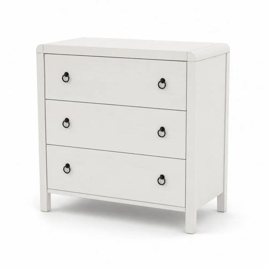 Commode à 3 tiroirs Bois Blanc 80 cm