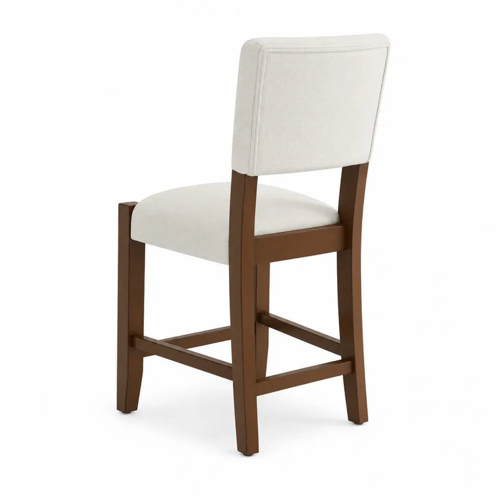 Chaise en bois et tissu blanc 90 cm