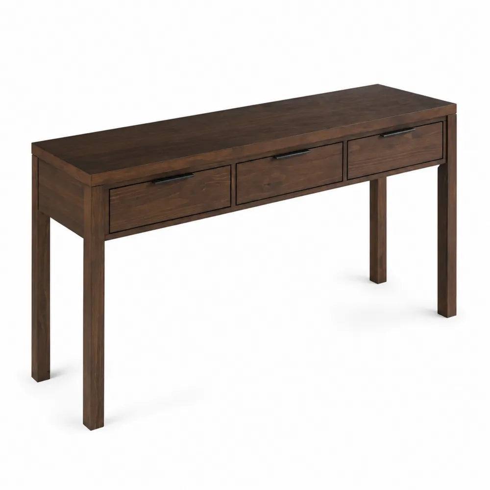 Console en Bois Massif avec 3 Tiroirs 120 cm