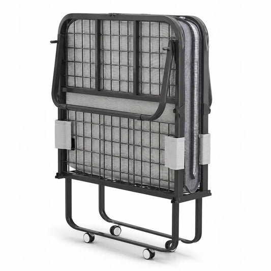 Lit pliant en métal avec matelas en mousse 190x80 cm